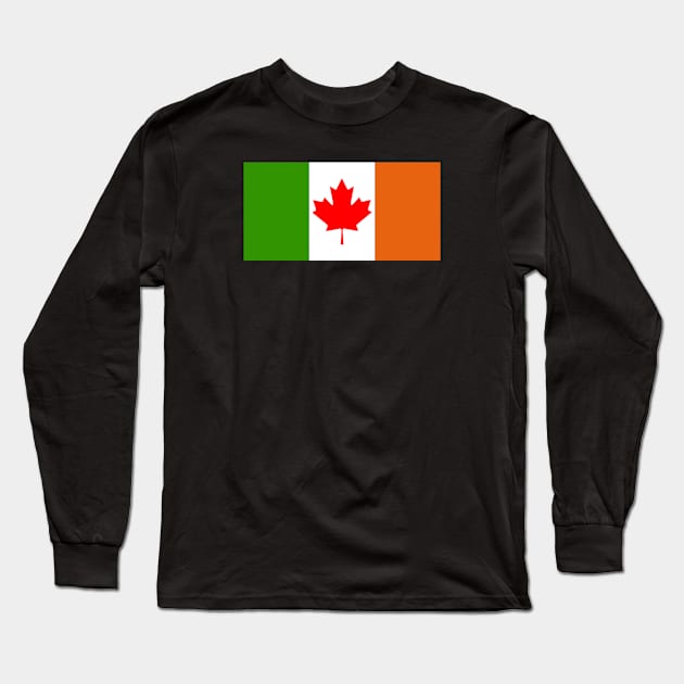 Irish Canadian Flag Long Sleeve T-Shirt by POD Creations